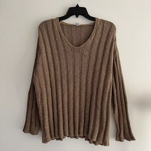 CP Shades Brown Ribbed Sweater Preshrunk Hand Dyed Stretch Size M